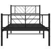 vidaXL Metal Bed Frame Black Powder-Coated Steel Twin Metal Bed Frame