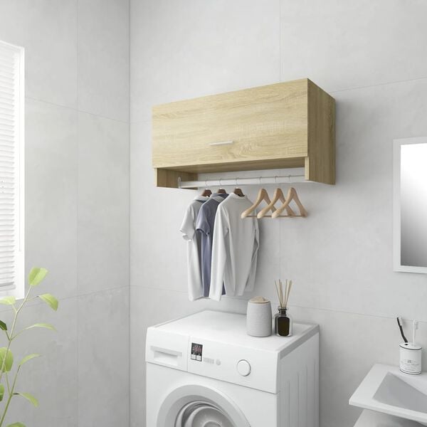 vidaXL Wardrobe Sonoma oak Engineered wood Compact Wardrobe