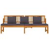 vidaXL Day Bed Brown, Grey Solid Acacia wood, Polyester