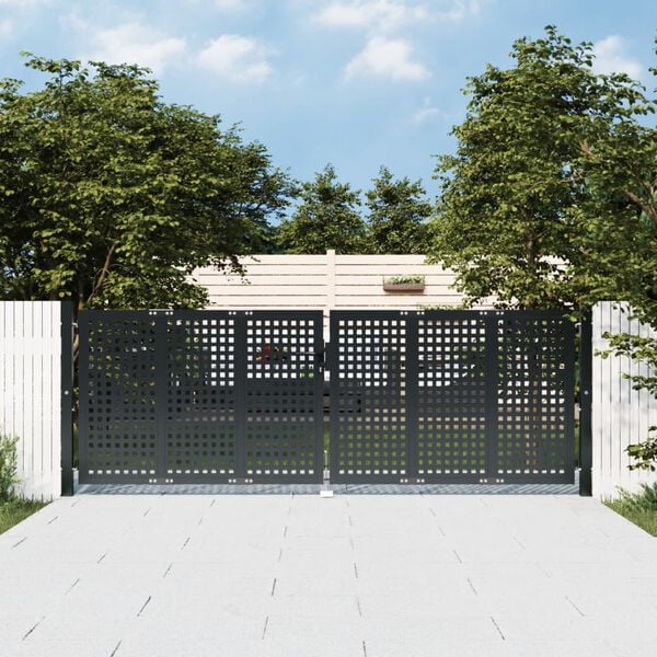 vidaXL Garden Gate Anthracite 118.1x39.4" Steel