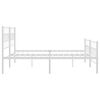 vidaXL Metal Bed Frame White Steel 76 x 80 in Metal Bed Frame
