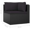 vidaXL Garden Lounge Set Black Powder-coated steel, PE rattan Large