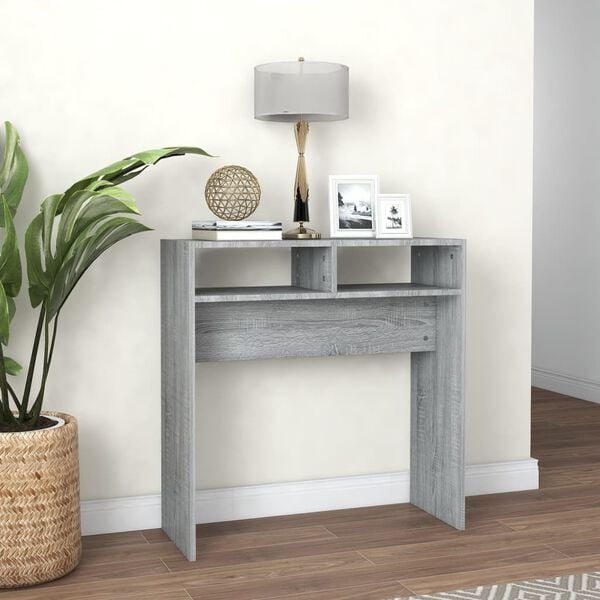 vidaXL Console Table Grey Sonoma Engineered Wood Compact Storage