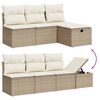 vidaXL Garden Sofa Set Beige and cream white PE rattan Large