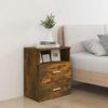 vidaXL Bed Cabinet Smoked oak Engineered wood Compact Bed Cabinet
