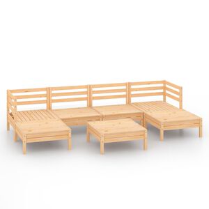 vidaXL Garden Lounge Set Natural Wood Solid Pine Wood Large Durable