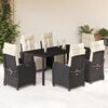 vidaXL Garden Dining Set Black, Cream White