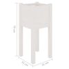 vidaXL Planter Set of 2 White Solid Pinewood 12.2 x 12.2 x 27.6 in
