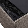vidaXL Garden Storage Box Grey PE rattan, Powder-Coated Steel Large