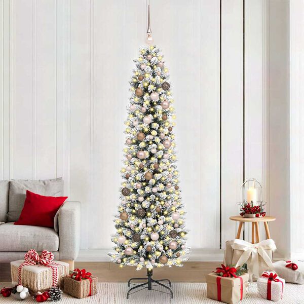 vidaXL Artificial Christmas Tree with 300 LEDs White 82.68 in