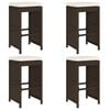 vidaXL Garden Bar Stool Set of 4 Brown, Cream white