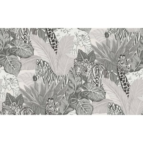 Noordwand Wallpaper Gray and Black Nonwoven 32.8ft x 20.9in Pattern
