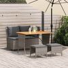 vidaXL 4 Piece Patio Dining Set with Cushions Grey Poly Rattan