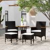 vidaXL Garden Lounge Set Black, Cream White