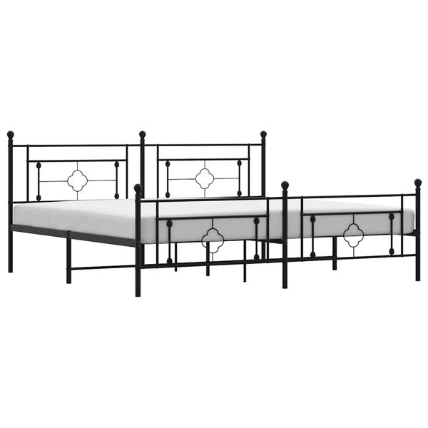 vidaXL Bed Frame Black Powder-Coated Steel Full Stylish and Durable