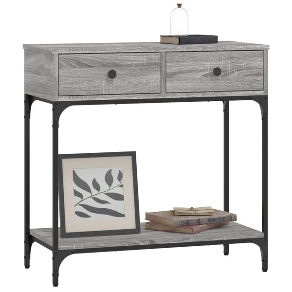 vidaXL Console Table Grey sonoma Engineered wood and metal