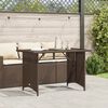 vidaXL Garden Table Brown PE Rattan 43.3 x 26.8 in