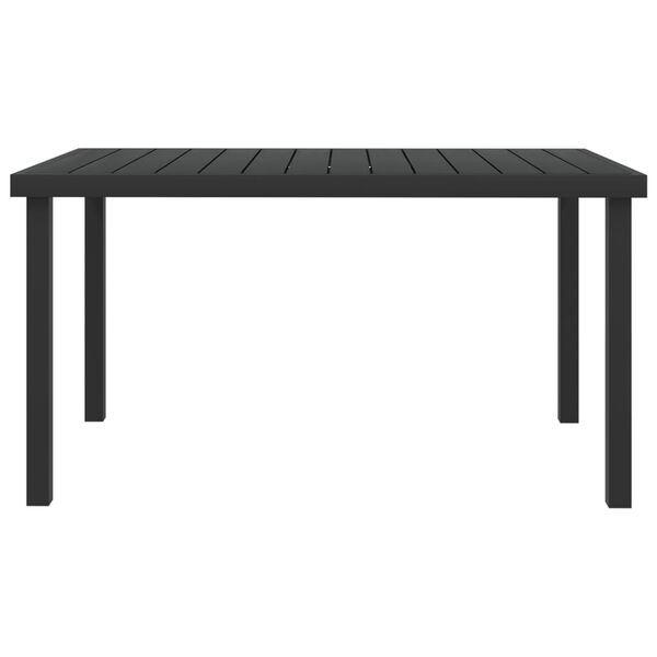 vidaXL Garden Table Black Aluminum and WPC Large Durable Garden Table