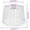 vidaXL Ceiling Lamp Shade White Wicker, Iron Medium Decorative Inlays