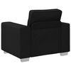 vidaXL Sofa 3 pcs Black Linen-blend Fabric