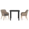 vidaXL 3 Piece Patio Dining Set with Cushions Brown