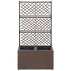 vidaXL Raised Bed Brown Poly Rattan, Plastic 22.8 x 11.8 x 42.1 in