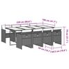 vidaXL Patio Dining Set Set of 8 Gray PE rattan 8-seater Foldable