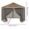 vidaXL Hexagonal Pop-Up Marquee with Sidewalls 11.8x10.2' Taupe 2.41 oz/ft²