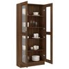 vidaXL Display Cabinet Brown Oak Engineered wood, glass Tall