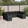 vidaXL Garden Sofa Set Black PE rattan, powder-coated steel, polyester