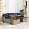 vidaXL 6 Piece Patio Sofa Set with Cushions Gray Poly Rattan