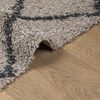 vidaXL Shaggy Rug Beige 100% Polypropylene 47.2x47.2 in Foldable
