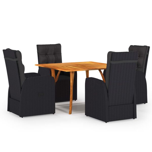 vidaXL Dining Set Black