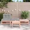 vidaXL Patio Sofa Armless with Cushions and Footstools