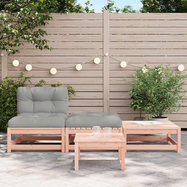 vidaXL Patio Sofa Armless with Cushions and Footstools