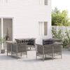 vidaXL 8 Piece Patio Lounge Set with Cushions Grey Poly Rattan