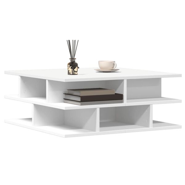 vidaXL Coffee Table White Engineered Wood Medium Coffee Table Square