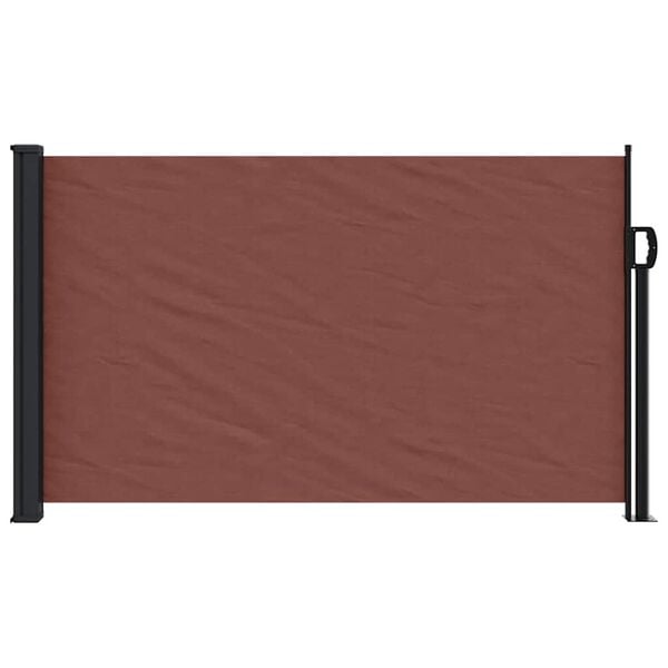 vidaXL Retractable Side Awning Brown Polyester, Steel, Aluminum