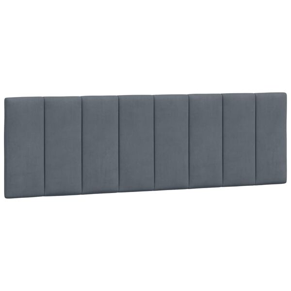 vidaXL Headboard Cushion Dark Grey Velvet (100% polyester), Foam 63 in