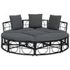 vidaXL Outdoor Lounge Bed Black Poly Rattan Large Modular