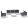 vidaXL Garden Lounge Set White, Charcoal Solid pinewood, 100% polyester