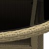 vidaXL Garden Table Beige Poly Rattan, Tempered Glass, Powder-Coated Steel