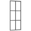 vidaXL Sliding Door with Hardware Set ESG Glass&Aluminium 29.9x80.7"(151011+145263)