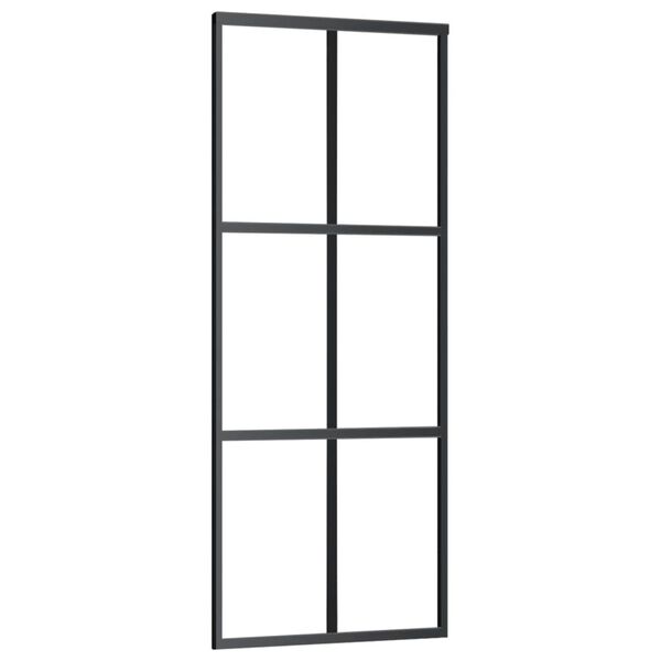 vidaXL Sliding Door with Hardware Set ESG Glass&Aluminium 29.9x80.7"(151011+145263)