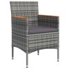 vidaXL Garden Dining Set Grey and Black