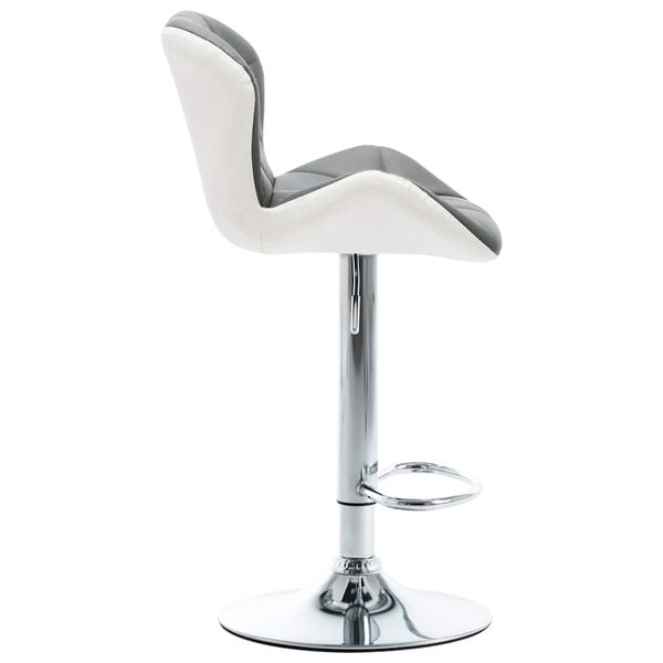 vidaXL Bar Stool Grey 17.32 x 18.90 x 41.54 in Faux Leather