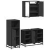 vidaXL Bathroom Furniture Set Black Engineered wood, metal, glass Large