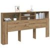 vidaXL Headboard Cabinet Artisian Oak 78.7x7.5x40.7" Engineered Wood