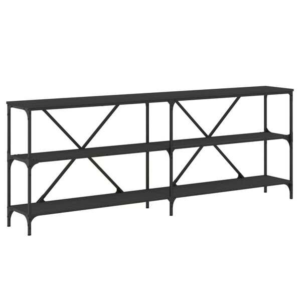 vidaXL Console Table Black 78.7x11.8x29.5" Engineered Wood and Iron