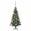 vidaXL Artificial Pre-lit Christmas Tree Green 47.2" PVC and Metal